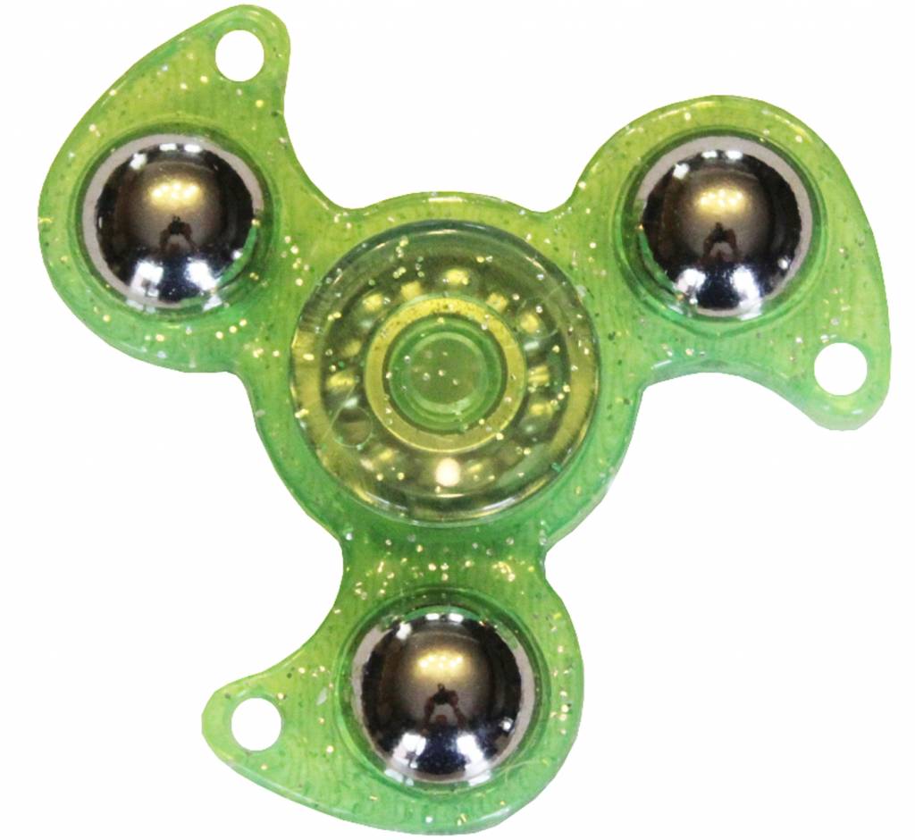 Hand spinner Glitter drietand Groen