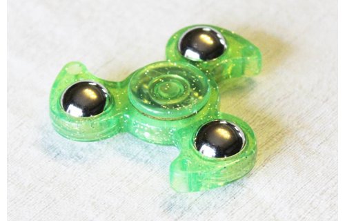 Hand spinner Glitter drietand Groen Hand spinner Glitter drietand Groen