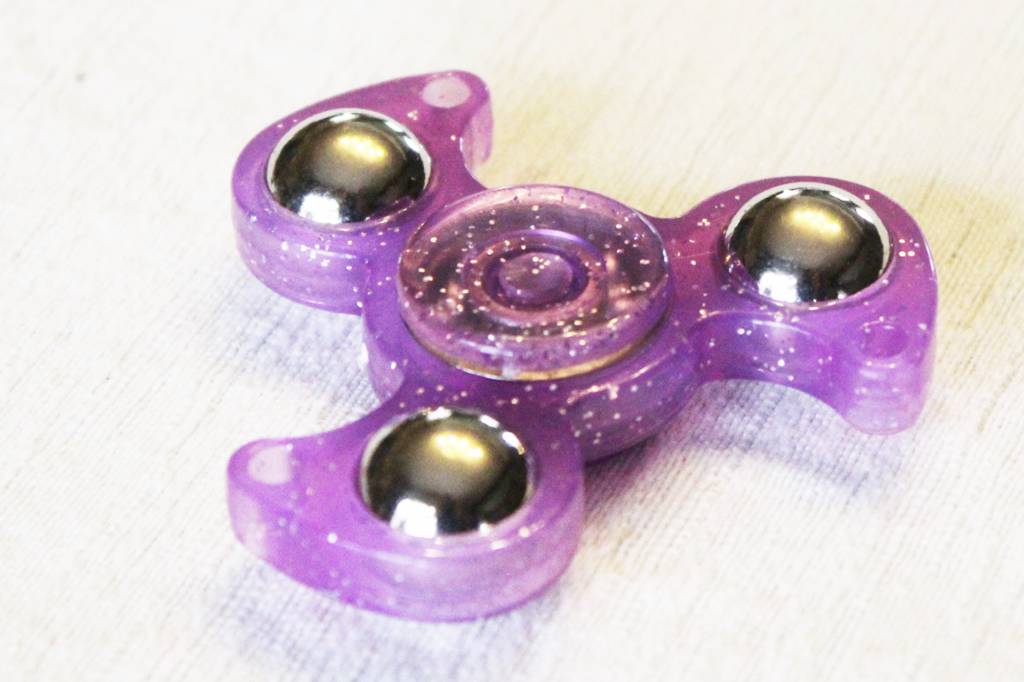 Hand spinner Glitter drietand Mauve