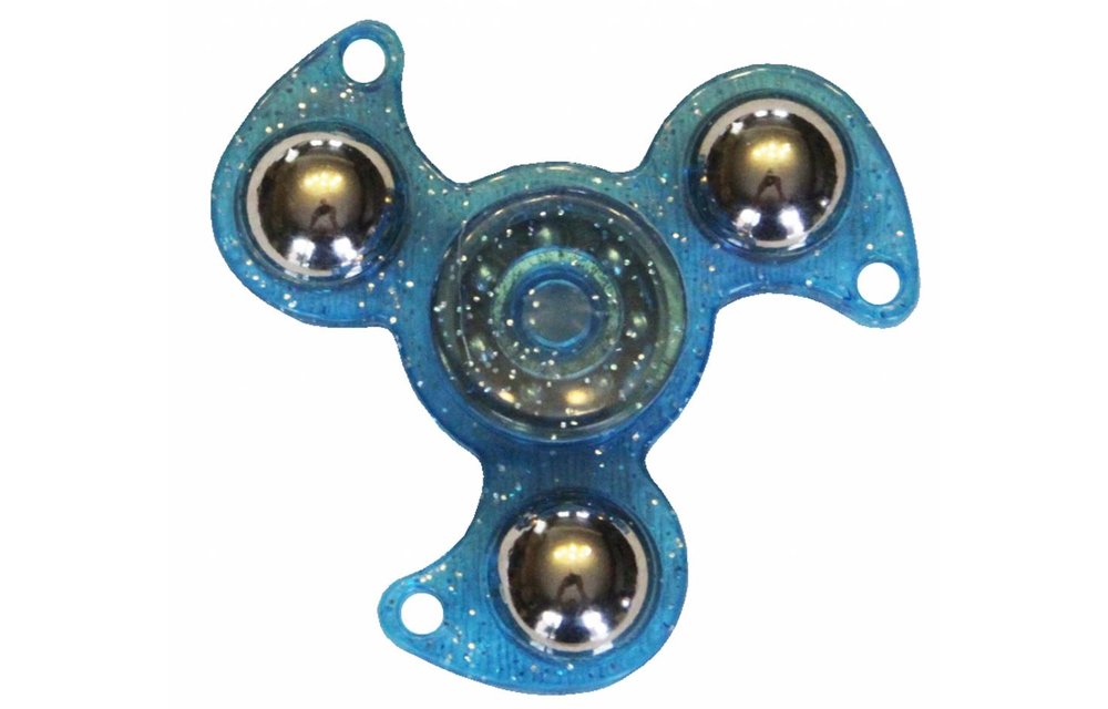 Hand spinner Glitter drietand Blauw Hand spinner Glitter drietand Blauw