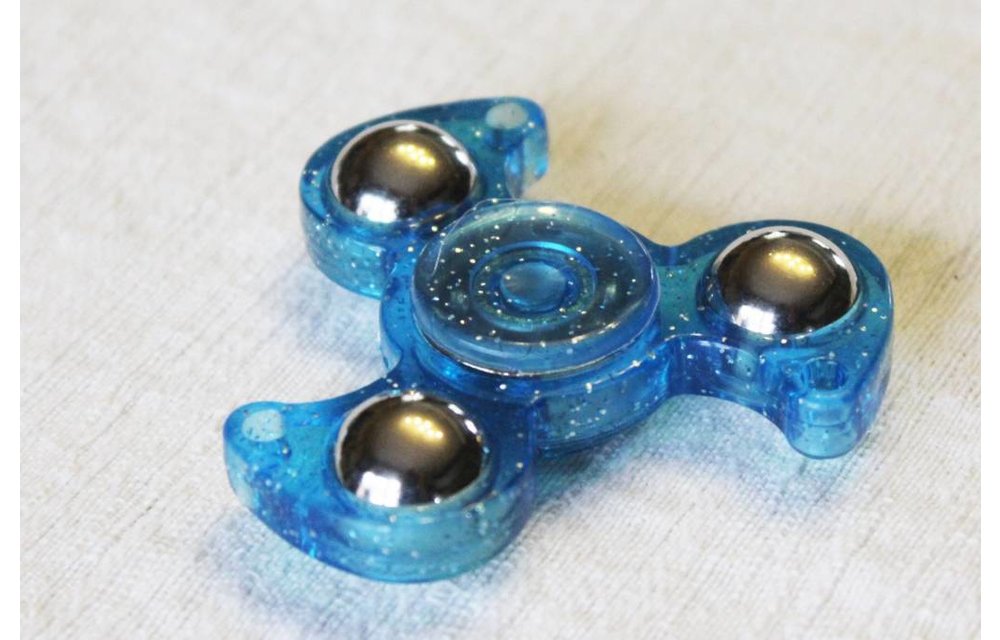Hand spinner Glitter drietand Blauw Hand spinner Glitter drietand Blauw