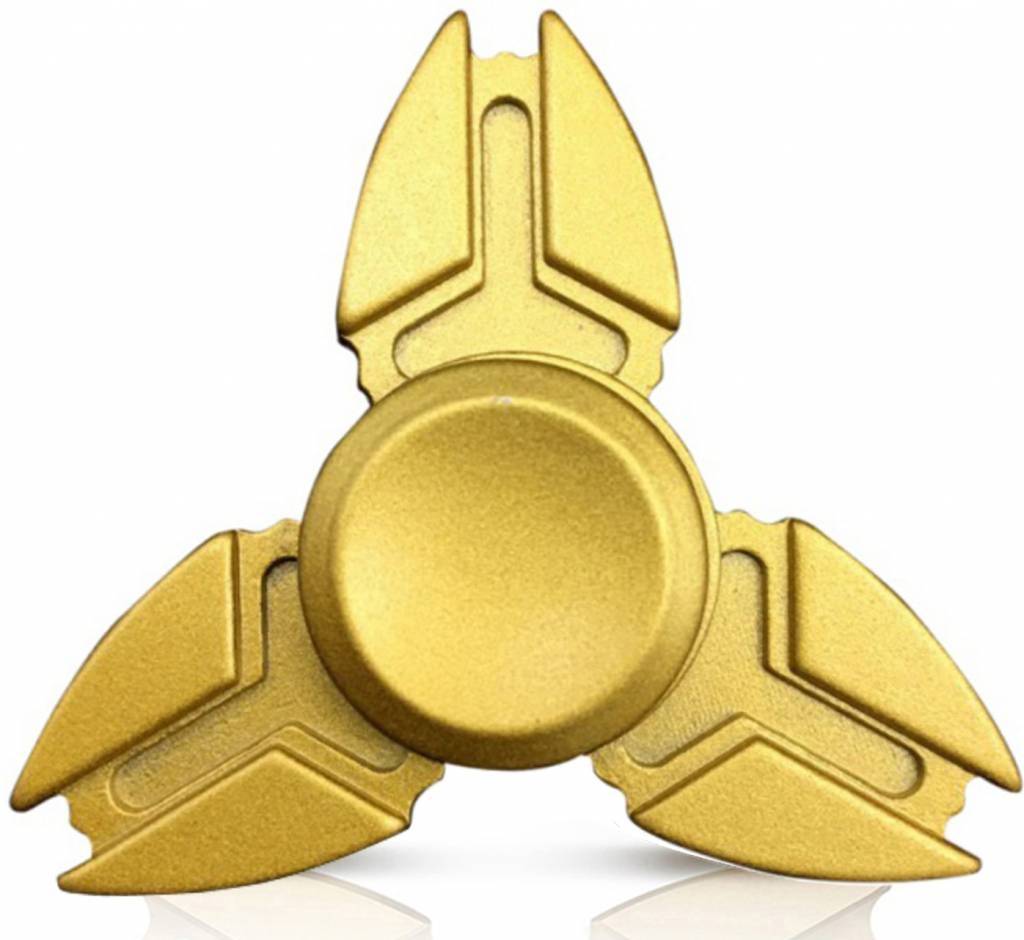 Hand spinner Metal drietand Goud
