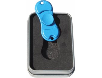 Metalen hand spinner "Dual" Mat / Blauw