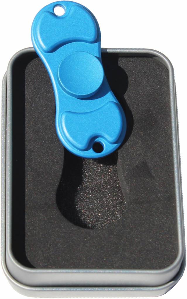 Metalen hand spinner "Dual" Mat / Blauw Metalen hand spinner "Dual" Mat / Blauw
