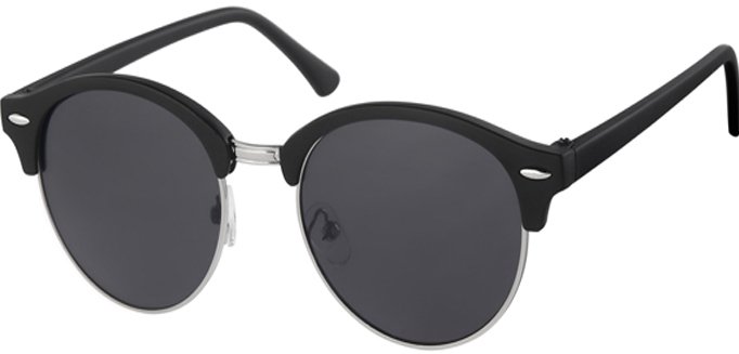 Clubmaster zonnebril matt black, nickel rim