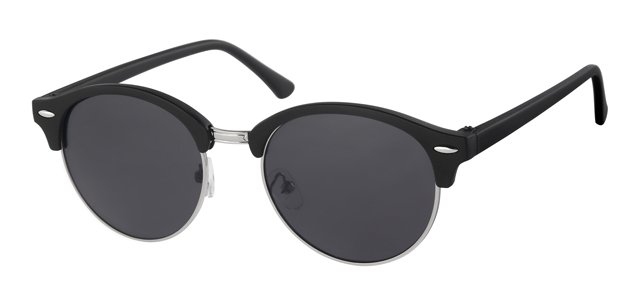 Clubmaster zonnebril matt black, nickel rim