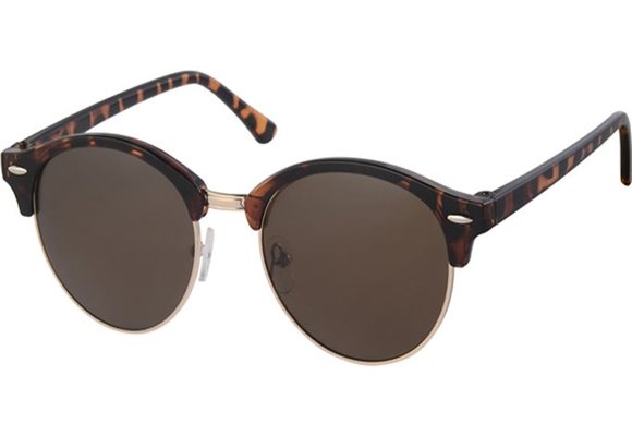Clubmaster zonnebril brown demi, gold rim