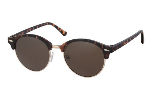 Clubmaster zonnebril brown demi, gold rim