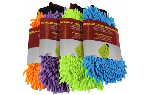 Microvezel handschoen Fluffy chenille verschillende kleuren Microvezel handschoen Fluffy chenille verschillende kleuren