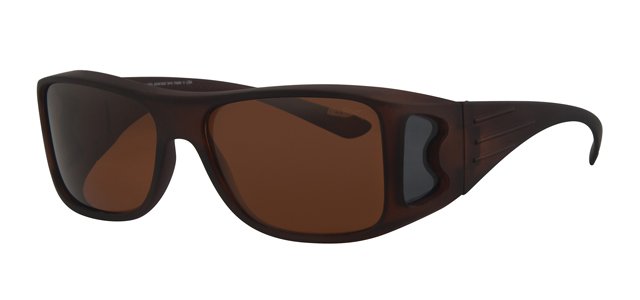 Overzet Zonnebril rubber touch , dark brown