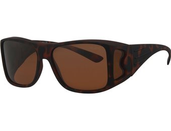 Overzet Zonnebril rubber touch , matt brown demi