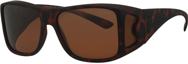 Overzet Zonnebril rubber touch , matt brown demi