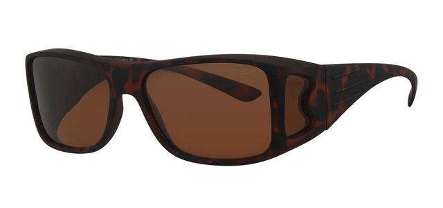 Overzet Zonnebril rubber touch , matt brown demi
