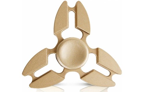 Metalen hand spinner Tri-Aluminium Goud
