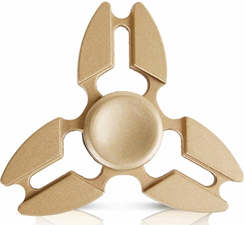 Metalen hand spinner Tri-Aluminium Goud