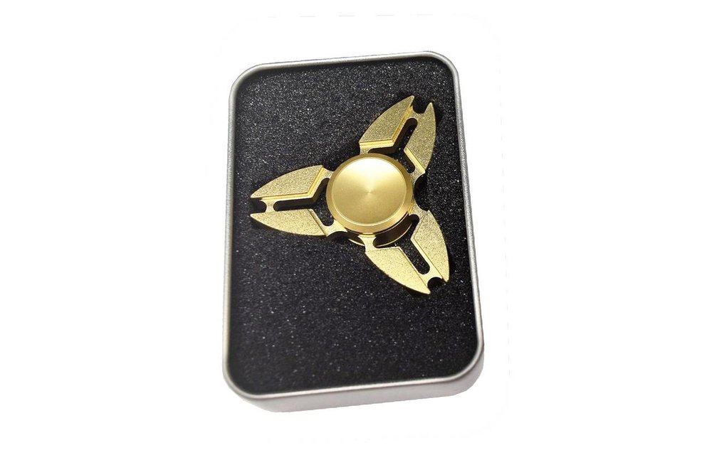 Metalen hand spinner Tri-Aluminium Goud Metalen hand spinner Tri-Aluminium Goud