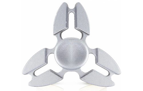 Metalen hand spinner Tri-Aluminium Zilver