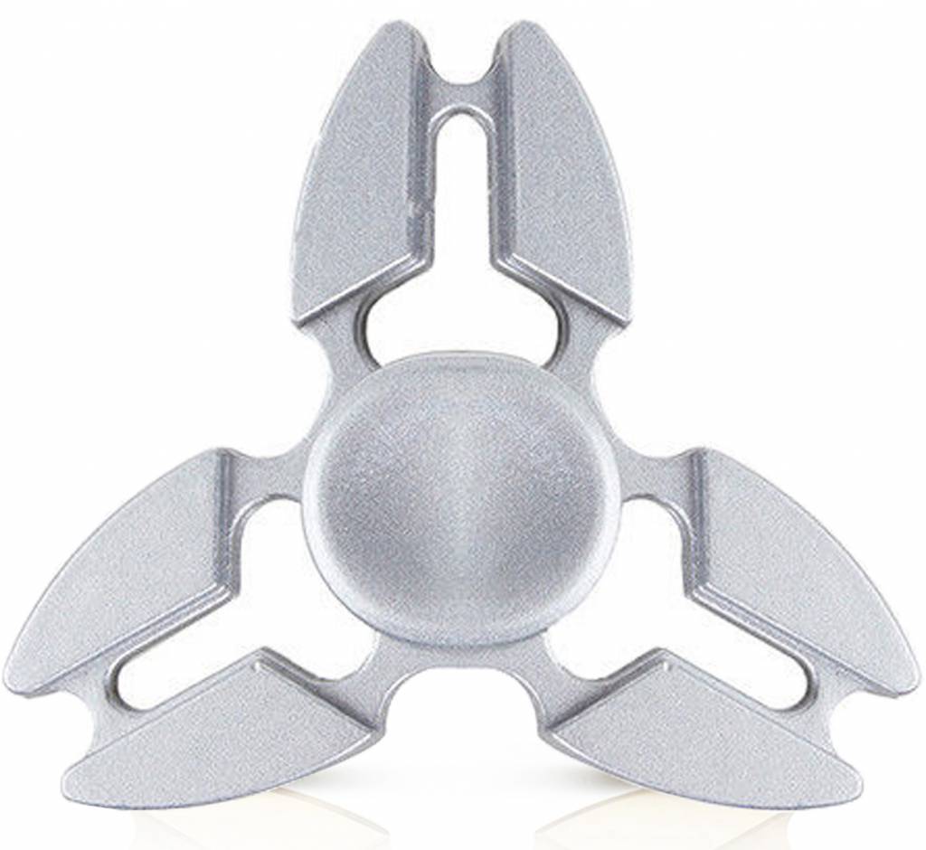 Metalen hand spinner Tri-Aluminium Zilver