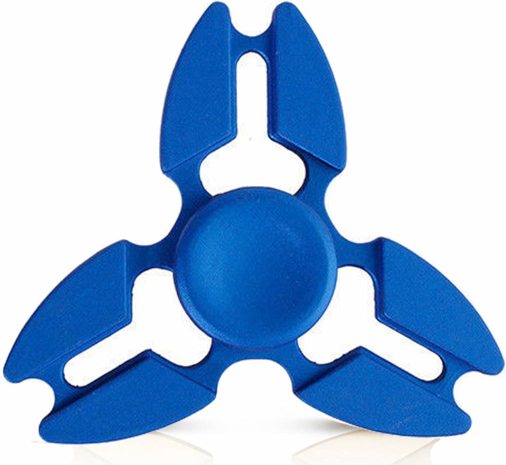 Metalen hand spinner Tri-Aluminium Blauw