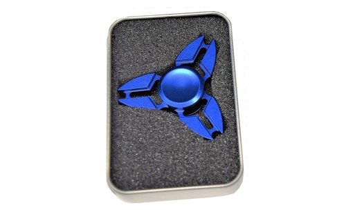 Metalen hand spinner Tri-Aluminium Blauw