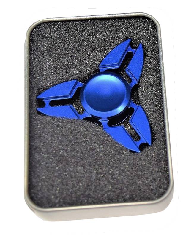Metalen hand spinner Tri-Aluminium Blauw