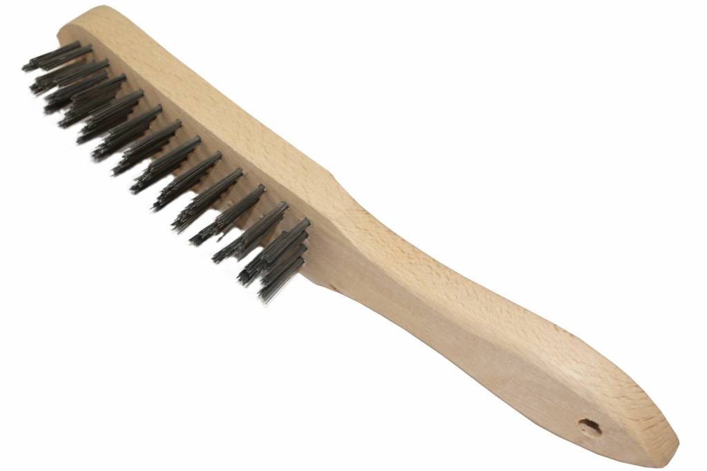 Handborstel metaaldraad met 4 rijen