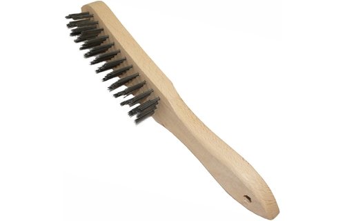 Handborstel metaaldraad met 4 rijen Handborstel metaaldraad met 4 rijen