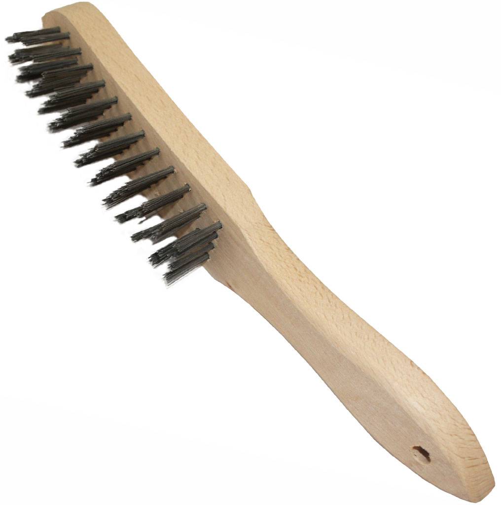 Handborstel metaaldraad met 4 rijen