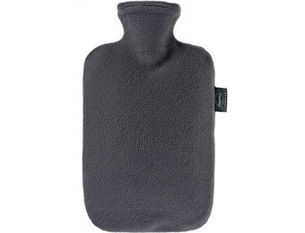 Warmwaterkruik 2 L. fleece hoes antraciet grijs