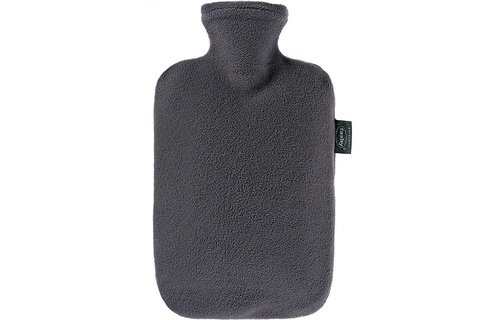 Warmwaterkruik 2 L. fleece hoes antraciet grijs