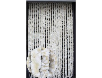 Vliegengordijn kattenstaart 90x220 cm Wit / Beige mix
