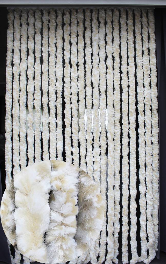 Vliegengordijn kattenstaart 90x220 cm Wit / Beige mix