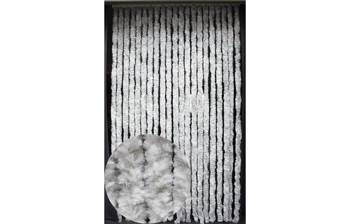 Vliegengordijn kattenstaart 90x220 cm Wit / Grijs mix