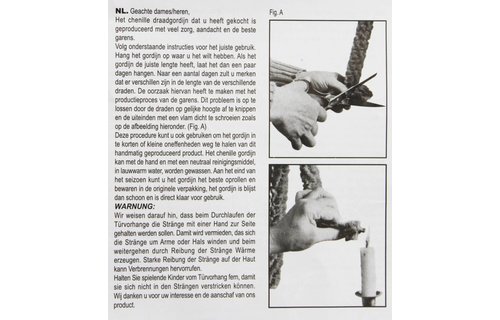 Vliegengordijn kattenstaart 90x220 cm. Wit