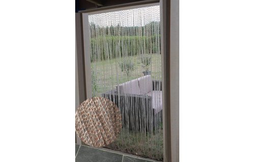 Vliegengordijn Medusa 100x220 cm. d. Bruin / transparant