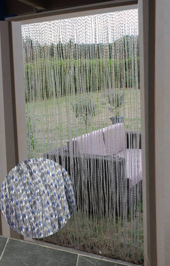 Vliegengordijn Medusa 100x220 cm. Blauw / transparant