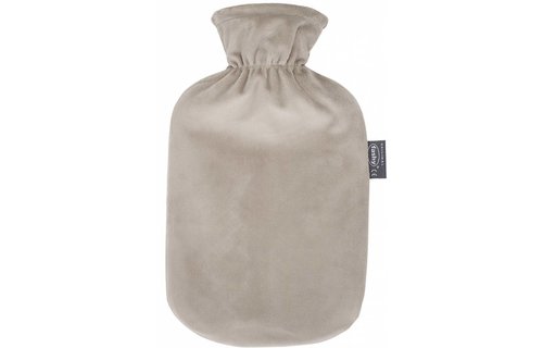 Warmwaterkruik 2 L. zachte velours taupe