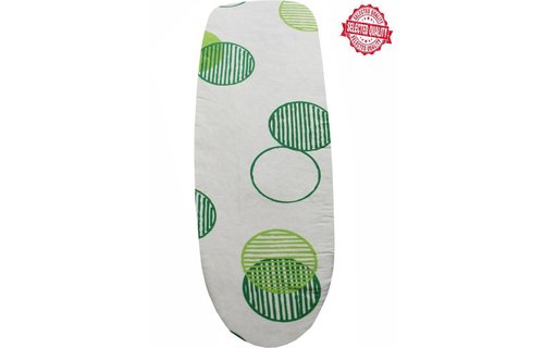 Strijkplankovertrek 140 x 50 cm beige / groen cirkels