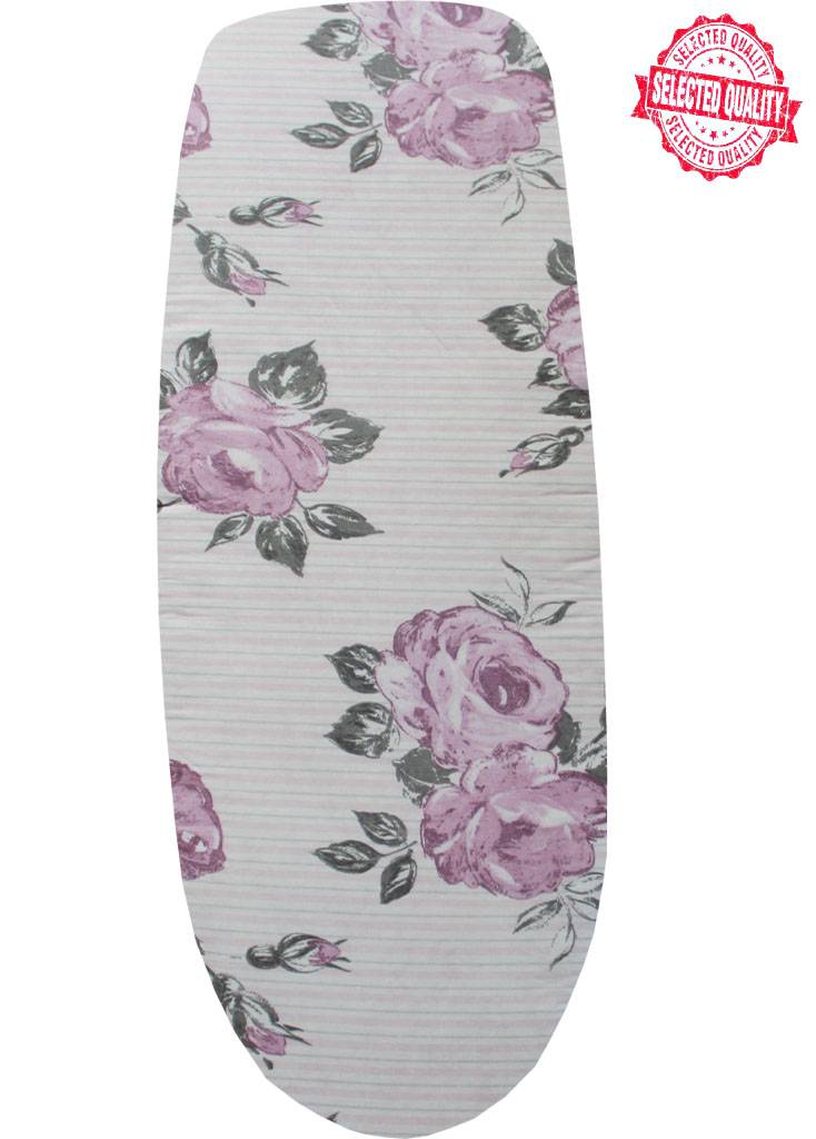 Strijkplankovertrek 140 x 50 cm streep / roze bloem