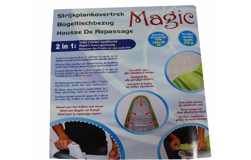 Strijkplankovertrek 140 x 50 cm streep / roze bloem