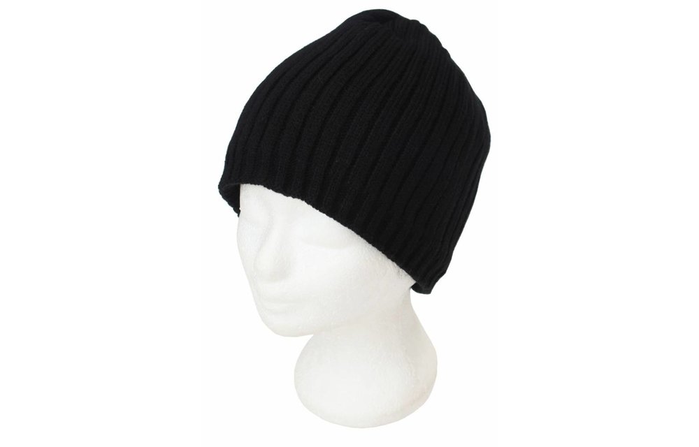 Ribbed Beanie Muts Zwart Ribbed Beanie Muts Zwart