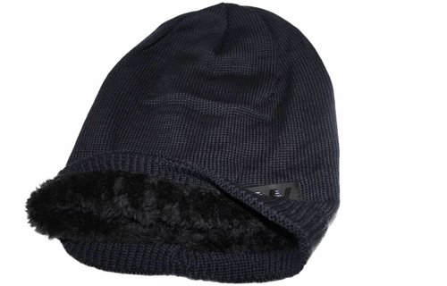 Oversize Beanie Muts NY Navy Blauw