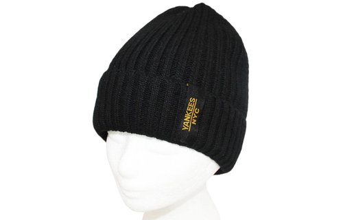 Gebreide Muts met boord NYC Zwart