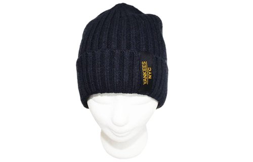 Gebreide Muts met boord NYC Navy Blauw Gebreide Muts met boord NYC Navy Blauw