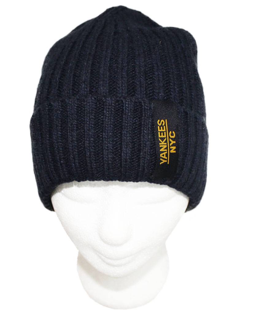 Gebreide Muts met boord NYC Navy Blauw Gebreide Muts met boord NYC Navy Blauw