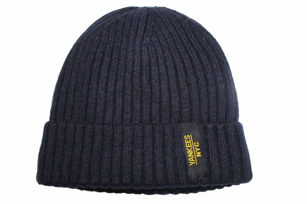 Gebreide Muts met boord NYC Navy Blauw Gebreide Muts met boord NYC Navy Blauw