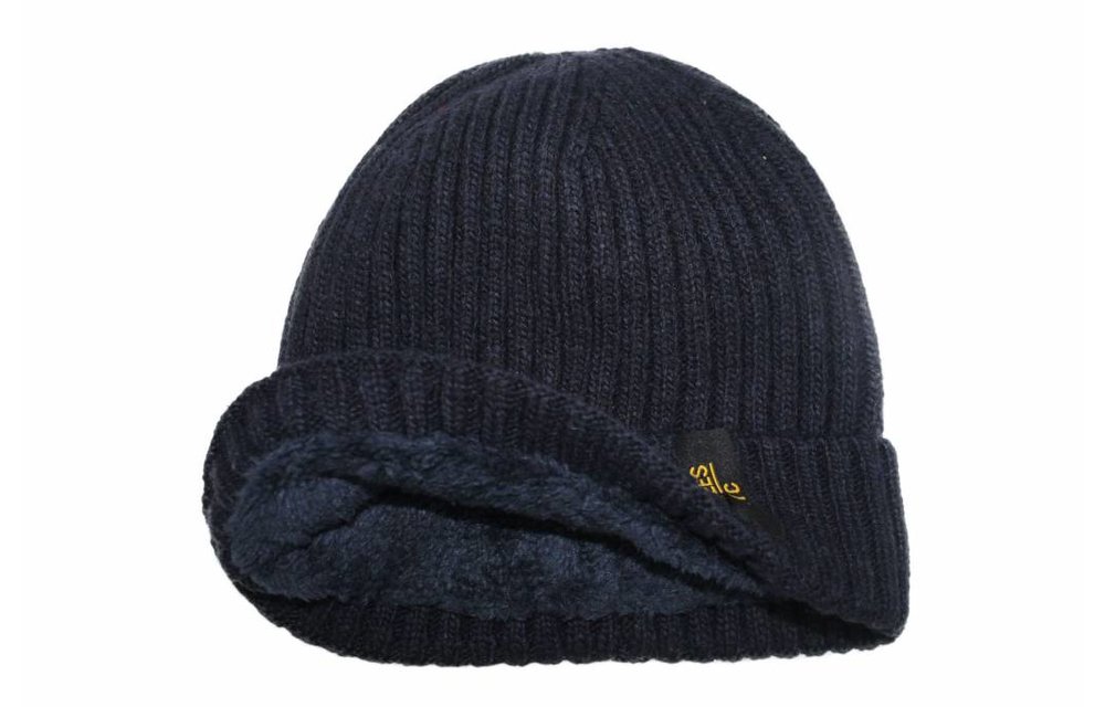 Gebreide Muts met boord NYC Navy Blauw Gebreide Muts met boord NYC Navy Blauw