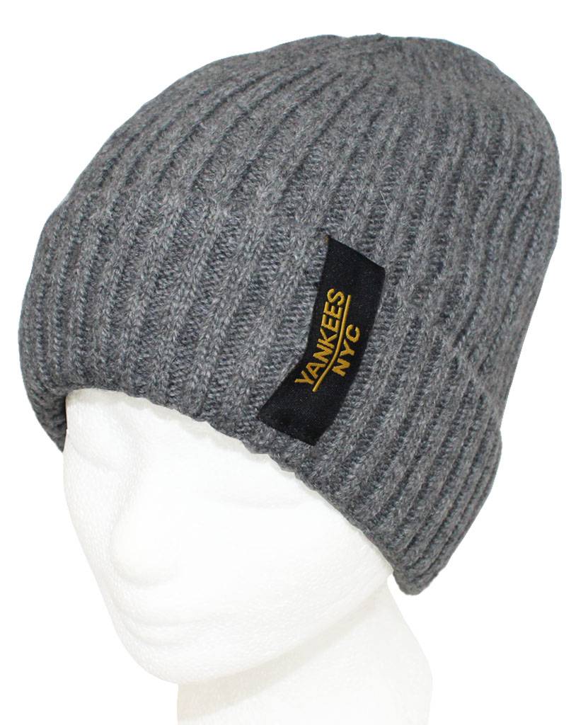 Gebreide Muts met boord NYC Licht Grijs Gebreide Muts met boord NYC Licht Grijs