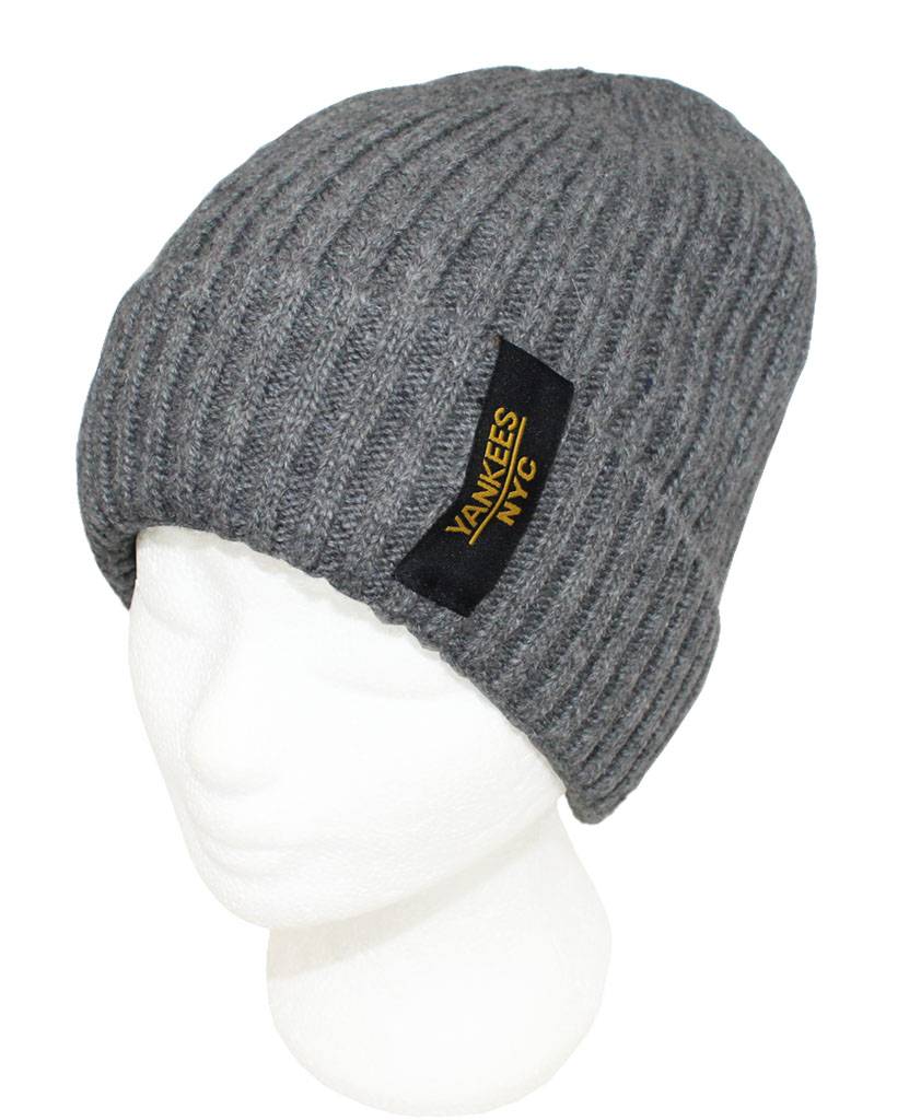 Gebreide Muts met boord NYC Licht Grijs Gebreide Muts met boord NYC Licht Grijs