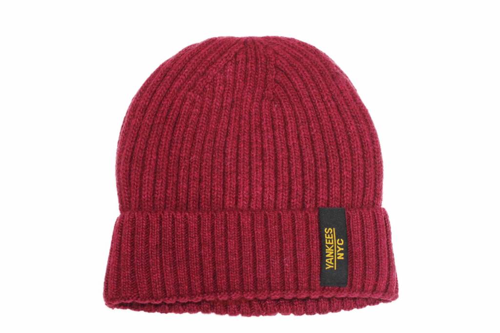 Gebreide Muts met boord NYC Burgundy Gebreide Muts met boord NYC Burgundy